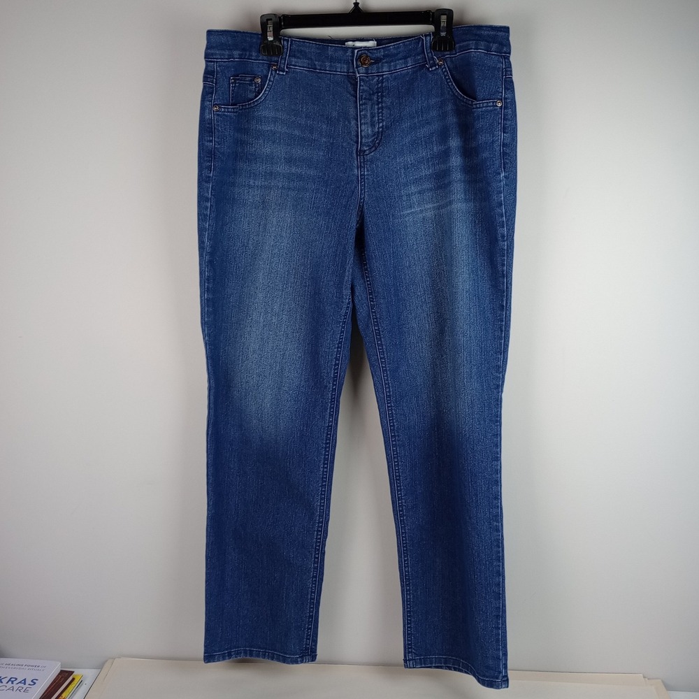 Just My Size Womens 18W Blue Classic Fit Denim Wash Straight Leg Jeans